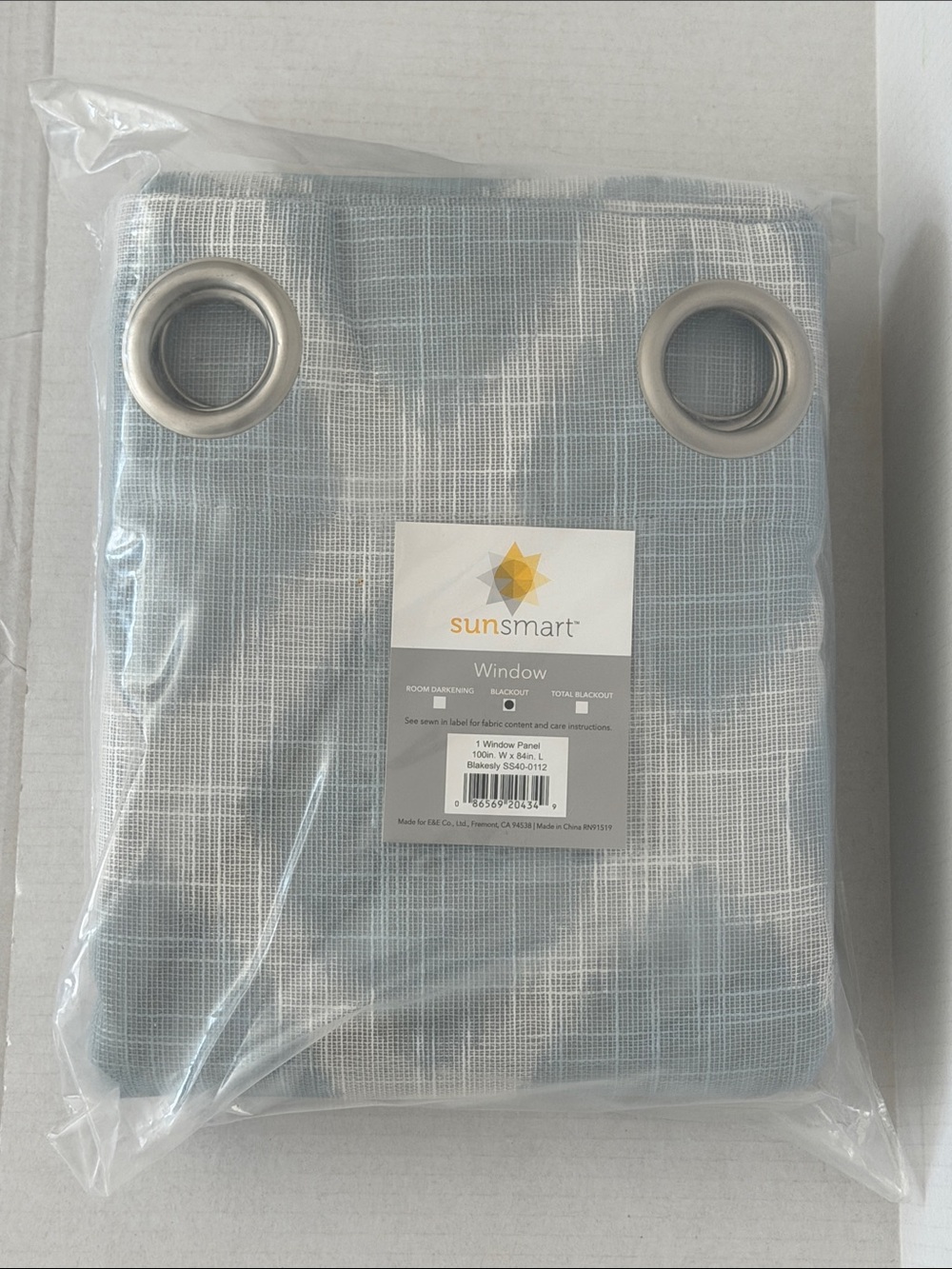 Sunsmart Blakesly Window Curtain Panel with Grommets. 100”W x 84” L